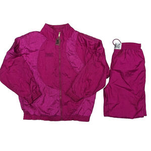 Vintage Everlast Tracksuit size Small Pink 2 Piece Windbreaker Suit Boxing Gym